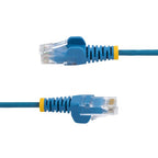 StarTech.com 25cm Blue Slim CAT6 Cable, 10 Pack, Snagless, 100W PoE, UTP, LSZH, 28AWG Pure Bare Copper Wire, Slim RJ45 Network Patch Cord w/Strain Reliefs, Individually Tested