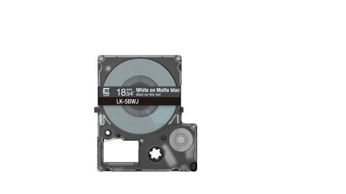 Epson C53S672083/LK-5BWJ DirectLabel-etikettes white on black matt 18mm x 8m for Epson LabelWorks LW-C 410/610