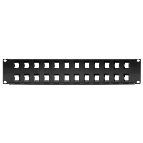 Tripp Lite N062-024-KJ 24-Port 2U Rack-Mount Unshielded Blank Keystone/Multimedia Patch Panel, RJ45 Ethernet, USB, HDMI, Cat5e/6