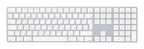 Apple Magic w/ Numeric Keypad keyboard Universal Bluetooth QWERTY Russian Silver, White