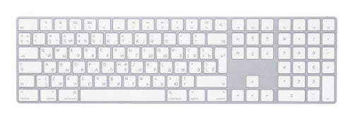 Apple Magic w/ Numeric Keypad keyboard Universal Bluetooth QWERTY Russian Silver, White