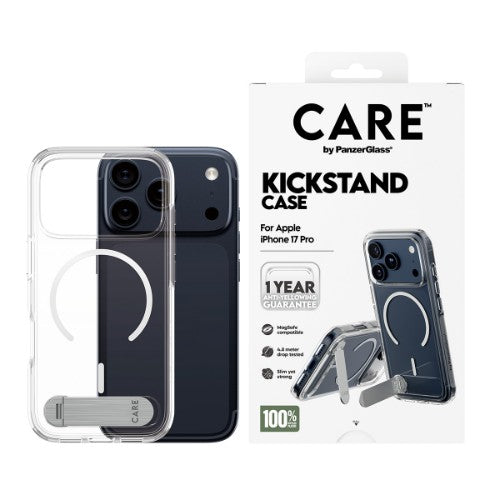 PanzerGlass CARE by ® Feature Case Transparent w. Kickstand & MagSafe iPhone 17 Pro