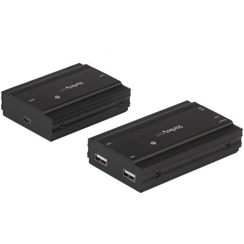 StarTech.com 4-Port USB 2.0 Extender Hub over Single CAT5e/CAT6 Ethernet Cable (RJ45) - 330ft (100m) - USB Extender Hub Adapter Kit - Metal Housing - Externally Powered - 480 Mbps - TAA