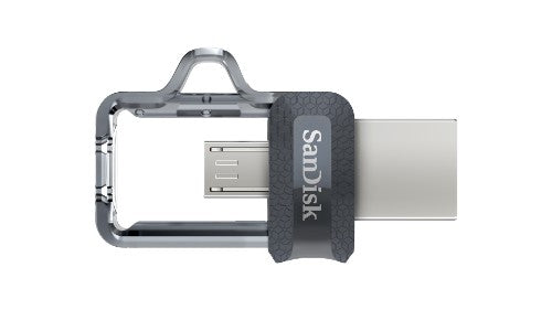 SanDisk Ultra Dual m3.0 USB flash drive 256 GB USB Type-A / Micro-USB 3.2 Gen 1 (3.1 Gen 1) Black, Silver, Transparent