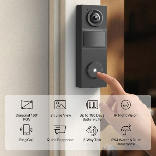 TP-Link Tapo D205 video intercom system 3 MP Black