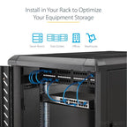 StarTech.com 1U Server Rack Shelf - Universal Rack Mount Cantilever Shelf for 19" Network Equipment Rack & Cabinet - Heavy Duty Steel – Weight Capacity 44lb/20kg - 16" Deep Tray, Black