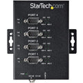 StarTech.com 4 Port Serial Hub USB to RS232/RS485/RS422 Adapter - Industrial USB 2.0 to DB9 Serial Converter Hub - IP30 Rated - Din Rail Mountable Metal Serial Hub - 15kV ESD Protection - TAA