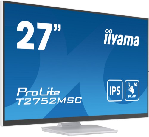iiyama ProLite 27” Optical Bonded PCAP 10pt touchscreen monitor with IPS panel technology, edge-to-edge glass design and anti-fingerprint coating