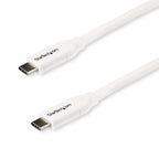 StarTech.com 6.6ft (2m) USB-C Fast Charging Cable, Charge & Sync, 100W (5A) PD, USB 2.0, USB-IF Certified - White USB C Charging Cord