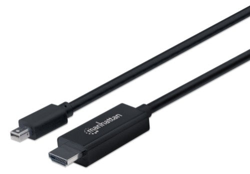 Manhattan Mini DisplayPort 1.1 to HDMI Cable, 1080p@60Hz, 1.8m, Male to Male, Black, Not Bi-Directional, Three Year Warranty