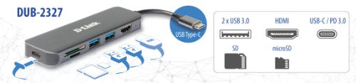 D-Link 6-in-1 USB-C Hub with HDMI/Card Reader/Power Delivery