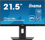 iiyama ProLite 21.5” IPS 3-side borderless monitor with USB hub, 100Hz refresh rate and height-adjustable stand