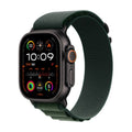 Apple Watch Ultra 2 GPS + Cellular 49mm Black Titanium Case with Dark Green Alpine Loop - Small