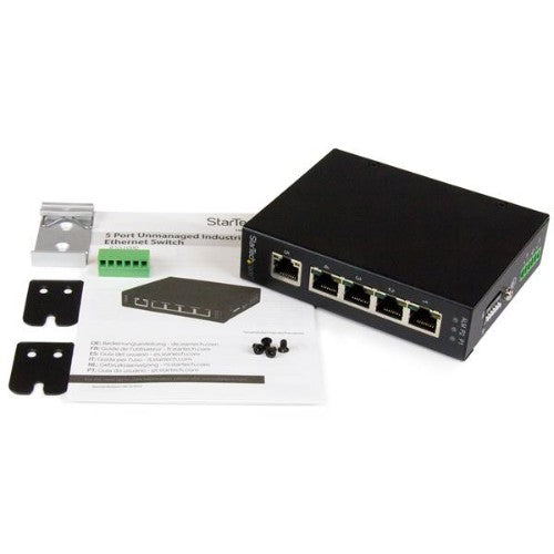 StarTech.com 5 Port Unmanaged Industrial Gigabit Ethernet Switch - DIN Rail / Wall-Mountable