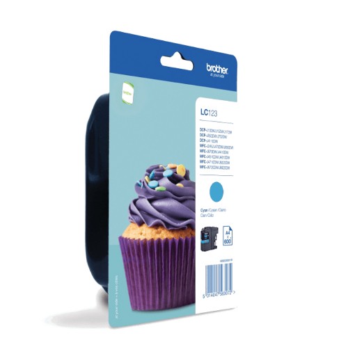 Brother LC-123CBP Ink cartridge cyan Blister, 600 pages 8ml for Brother DCP-J 132/MFC-J 4510/MFC-J 6920