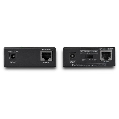 StarTech.com 1 Port Gigabit PoE Injector & Splitter Kit - 60W High Power over Ethernet Injector 100m/12-24V DC Splitter 802.3bt Midspan Single Port Ultra PoE LAN/RJ45 Security/Monitoring