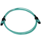 Tripp Lite N844B-02M-12-P 40/100/400G Multimode 50/125 OM3 Fiber Optic Cable (12F MTP/MPO-PC F/F), LSZH, Aqua, 2 m (6.6 ft.)