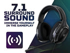 Acer Predator Galea 365 Gaming Headset with Control Box, 7.1 Surround Sound, Detachable Omnidirectional Mic, Ergonomic Ear Cups, Adjustable Headband, Black