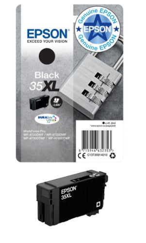 Epson C13T35914020/35XL Ink cartridge black high-capacity Blister Acustic Magnetic, 2.6K pages 41.2ml for Epson WF-4720