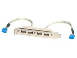 StarTech.com 4 Port USB A Female Slot Plate Adapter