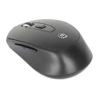 Manhattan MW6020 Wireless Mouse, Black, Adjustable 800/1200/1600dpi via top-mount push-button control, 2.4Ghz (effective range up to 10m), USB, Optical, Ambidextrous, Six Button with Scroll Wheel, USB-A nano receiver, AA battery (included)