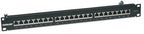 Intellinet Patch Panel, Cat6, FTP, 24-Port, 1U, Shielded, 90° Top-Entry Punch-Down Blocks, Black