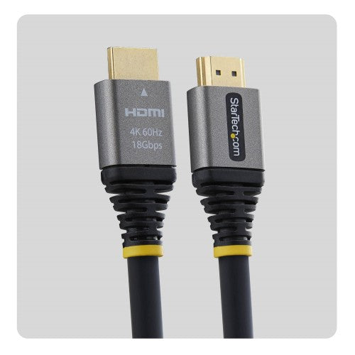 StarTech.com 25ft (7.6m) Premium Certified High Speed HDMI Cable, 4K 60Hz/1440p 144Hz, HDMI 2.0 Cable with HDR10/ARC, 18Gbps, 4K HDMI Cord for Monitor/TV/Display, High-Flex TPE Jacket