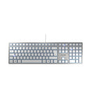 CHERRY KC 6000 Slim keyboard USB AZERTY French Silver, White