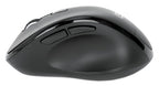 Manhattan Ergonomic Wireless Mouse, Right Handed, Adjustable 800/1200/1600dpi, 2.4Ghz (up to 10m), Six Button with Scroll Wheel, Combo USB=A and USB-C receiver, Black, AA battery (included), Three Year Warranty