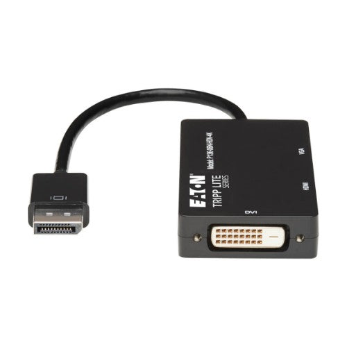 Tripp Lite P136-06N-HDV-4K DisplayPort to VGA/DVI/HDMI All-in-One Converter Adapter, DP ver 1.2, 4K 30 Hz HDMI