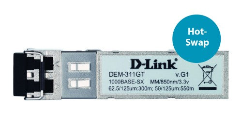 D-Link 1-port Mini-GBIC SFP to 1000BaseSX, 550m for all