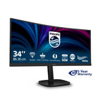 Philips 3000 series 34B2U3600C/00 computer monitor 86.4 cm (34") 3440 x 1440 pixels Wide Quad HD LCD Black