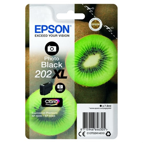 Epson C13T02H14010/202XL Ink cartridge foto black high-capacity, 800 pages 800 Photos 7.9ml for Epson XP 6000