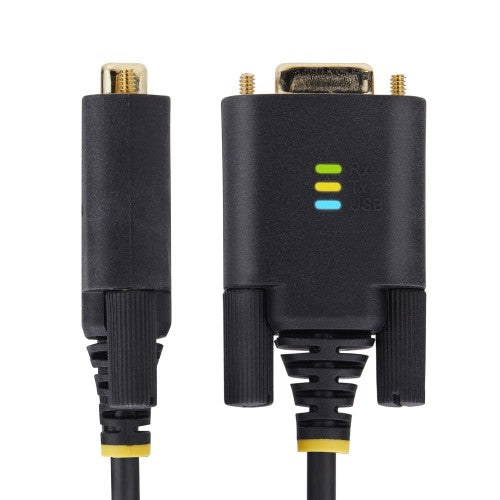 StarTech.com 3.3ft (1m) USB to Null Modem Serial Adapter Cable, Interchangeable DB9 Screws/Nuts, COM Retention, USB-A to RS232, FTDI, Level-4 ESD Protection, Windows/macOS/ChromeOS/Linux - Rugged TPE Construction