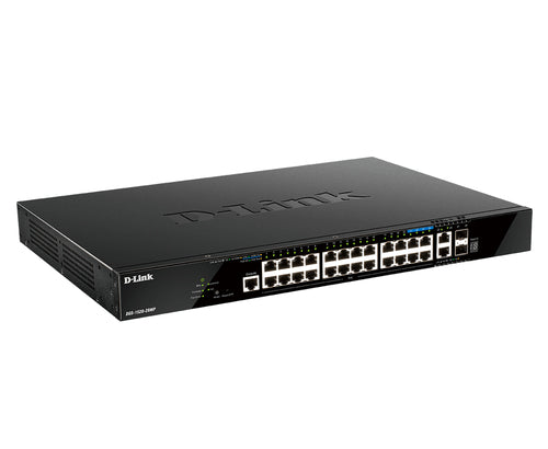 D-Link DGS-1520-28MP/E network switch Managed L3 Gigabit Ethernet (10/100/1000) Power over Ethernet (PoE) 1U Black