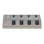 StarTech.com 4 Port Self-Powered USB C Hub with Individual On/Off Switches, USB 3.0 (5Gbps) Expansion Hub with Power Supply, Desktop Laptop USB-C to USB-A Splitter