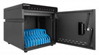 Manhattan iPad to 11" 10-bay Charging Cabinet Desktop via USB-C, Also other tablets and smartphones (with device to USB-C cable), Bays 264x22x235mm, Device charging cables not included (suggest USB-C cable code 356213), Cart, Lockable, EU/UK power cords