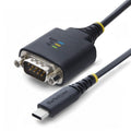 StarTech.com 1ft (30cm) USB-C to Serial Adapter Cable, COM Retention, FTDI Chipset, Type-C to Male DB9 RS232, Status LEDs, Interchangeable DB9 Screws and Nuts
