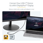 StarTech.com 3.3 ft (1m) USB-C to Mini DisplayPort Cable - 4K 60Hz - Black