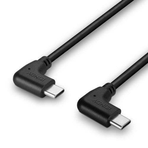 Lindy 1m USB 2.0 Right-Angled USB-C to Right-Angled USB-C Cable