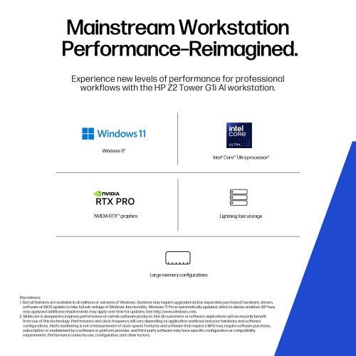 HP Z2 Tower G1i Wolf Pro Security Edition Intel Core Ultra 7 265K 32 GB DDR5-SDRAM 1 TB SSD Windows 11 Pro Workstation AI Workstation, AI PC Black