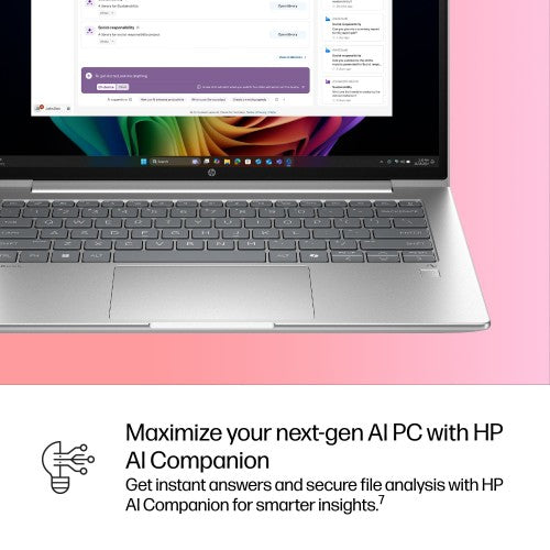 HP ProBook 4 G1q Next Gen AI PC Copilot+ PC Snapdragon X1-26-100 Laptop 35.6 cm (14") WUXGA 16 GB LPDDR5x-SDRAM 512 GB SSD Wi-Fi 6E (802.11ax) Windows 11 Pro Silver