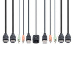 StarTech.com 2-Port Dual-Monitor HDMI Cable KVM Switch, 4K 60Hz, Compact KVM with 5ft/1.5m USB-A/HDMI/Audio Integrated Cables, Bus Powered - Remote Push Button/Hotkey Switching