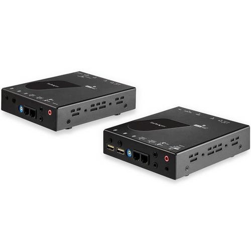 StarTech.com HDMI KVM Extender over IP Network - 4K 30Hz HDMI 2.0 and USB over IP LAN or Cat5e/Cat6 Ethernet Cable (100m/330ft) - Remote KVM Switch/Console Transmitter/Receiver Extender Kit - TAA