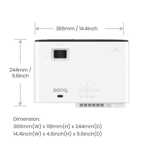BenQ X500i Short throw projector 2200 ANSI lumens DLP UHD 4K (3840x2160) Black, White