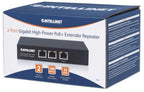 Intellinet 2-Port Gigabit High-Power PoE+ Extender Repeater, IEEE 802.3at/af Power over Ethernet (PoE+/PoE), metal
