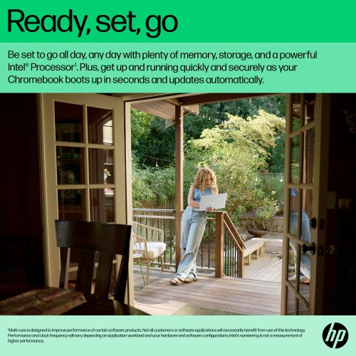 HP Chromebook 15a-nb0006na Intel® N N100 39.6 cm (15.6") HD 4 GB LPDDR5-SDRAM 128 GB UFS Wi-Fi 6 (802.11ax) ChromeOS Silver