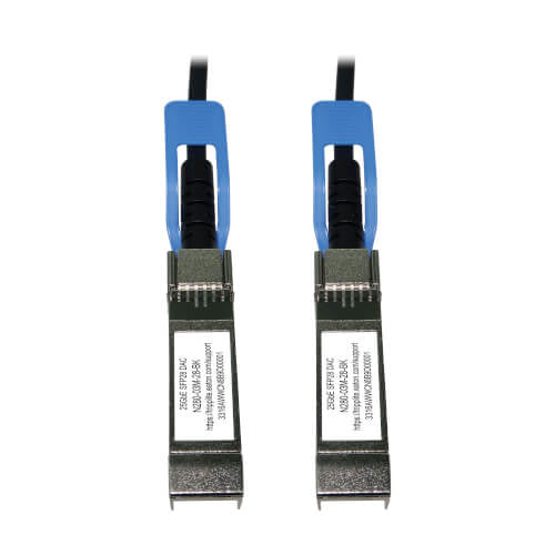 Eaton SFP28 to SFP28 25GbE Passive Twinax Copper Cable (M/M), SFP-H25G-CU3M Compatible, Black, 3 m (9.8 ft.)