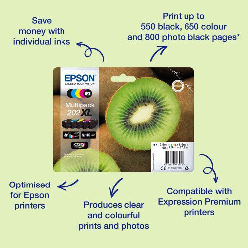 Epson C13T02E14010/202 Ink cartridge black, 250 pages 6.9ml for Epson XP 6000