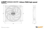 be quiet! Light Wings White | 140mm PWM high-speed Triple-Pack Computer case Fan 14 cm 3 pc(s)